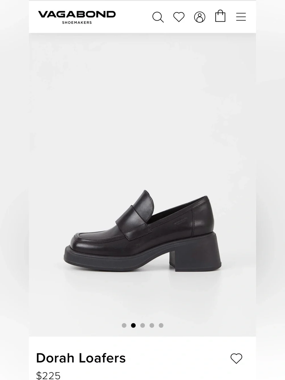 Vagabond Dorah Heeled Loafers – Black Leather Size EU38/US 7.5 - Picture 6 of 6
